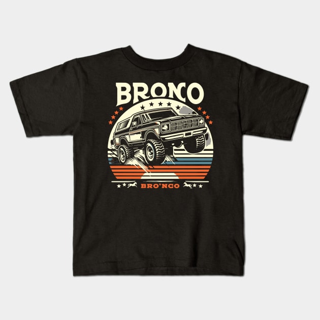 Retro Bronco Kids T-Shirt by Rizstor